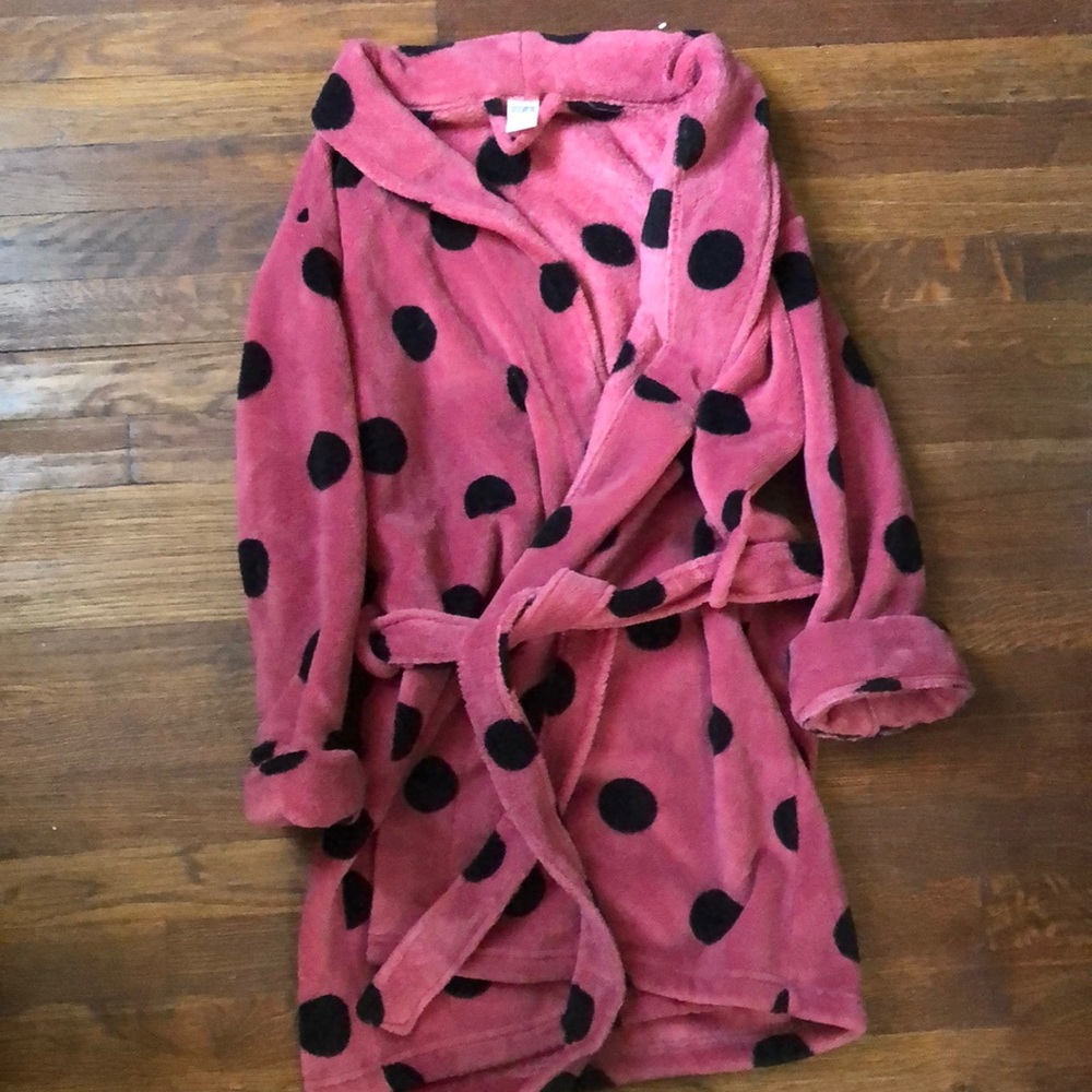 Polka dot pink robe